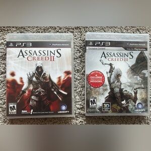 Assassin's Creed II & III for PS3 - White and Red Covers